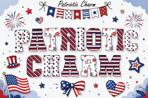 Patriotic Charm: Elevate Your Designs with Varsity Style